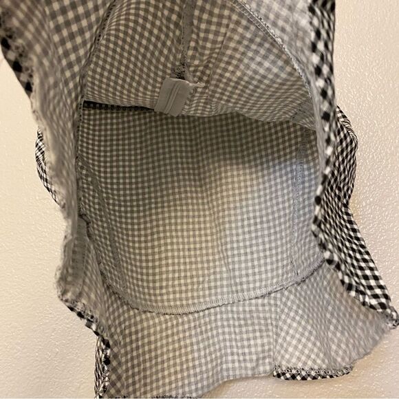 Ruffle Hem fitted Gingham black and white checkered mini Skirt S/XS - Picture 9 of 9